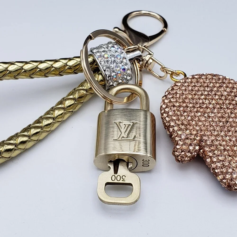 Authentic Louis Vuitton Lock & Key with unbranded Evil Eye Bagcharm 011526